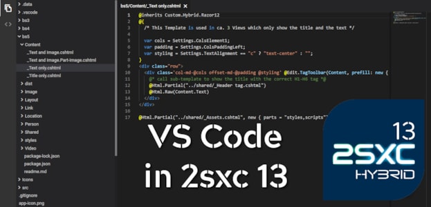 VS Code built into 2sxc 13 (Monaco Editor)